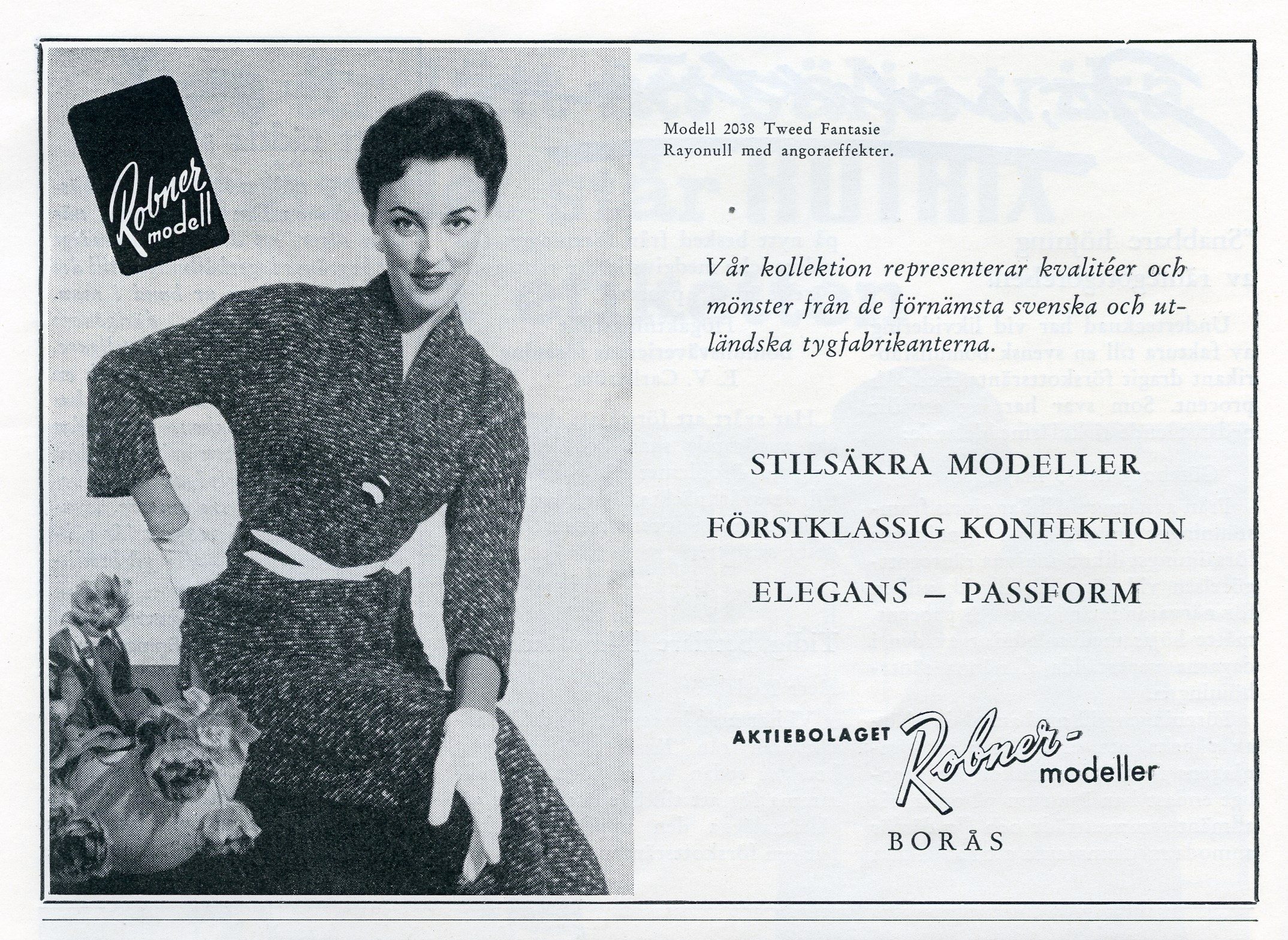 Annons för Robner ca 1950-tal.