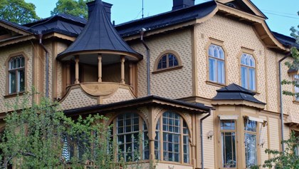 Linoljefärgsmålat hus