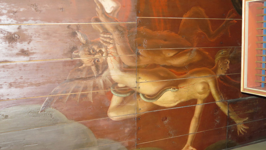 Rävinge kyrka. Målat 1774 av Johan Blomberg.