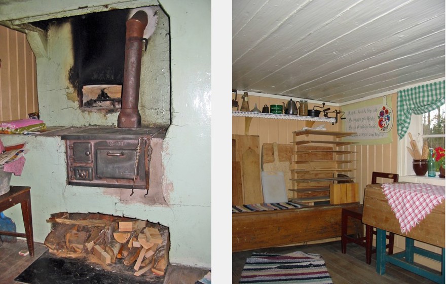 kök från 1840-tal med järnspis