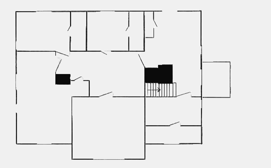 Plan över övervåningen i Hemvik